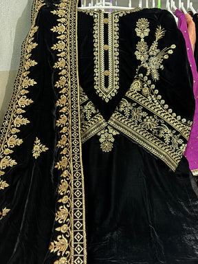 11000’ mirco velvet front embroidered with full embroidered sleeves formal wear.