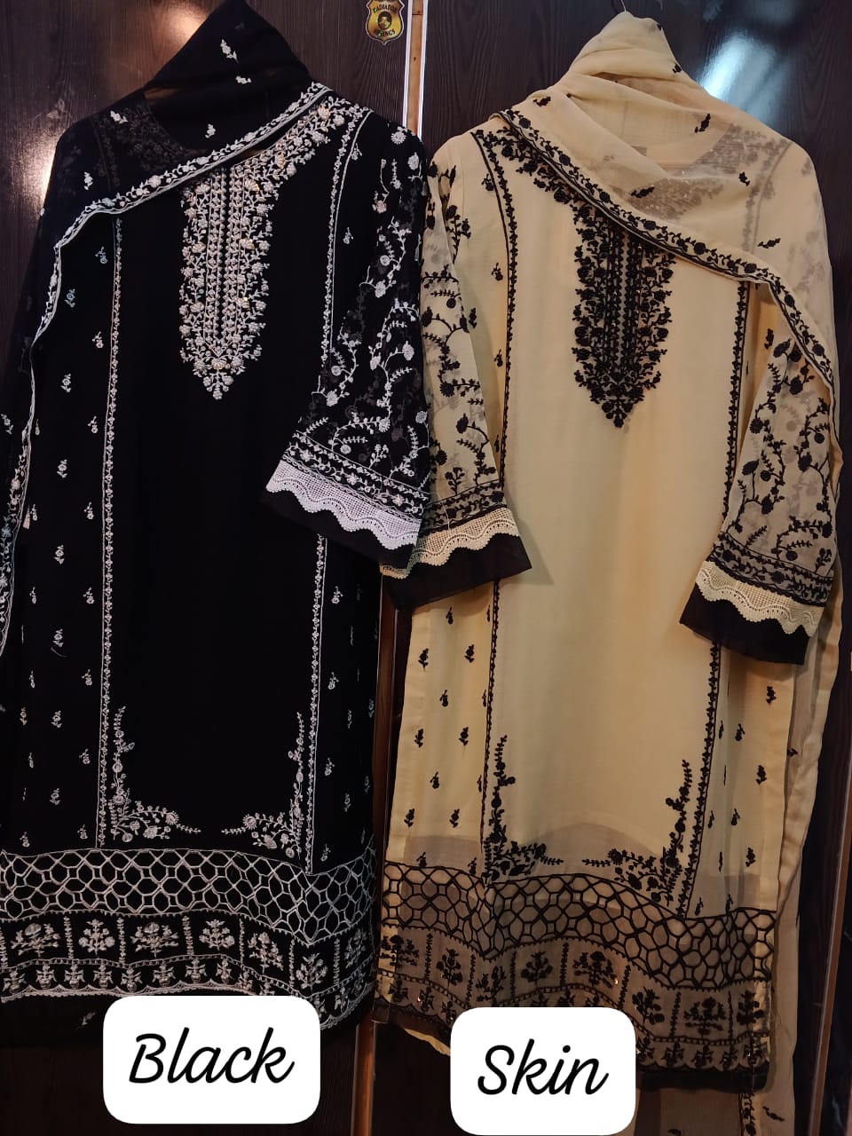 Brand Quality Bamber Chiffon Fully Embroidered Shirt with Elegant Handmade work