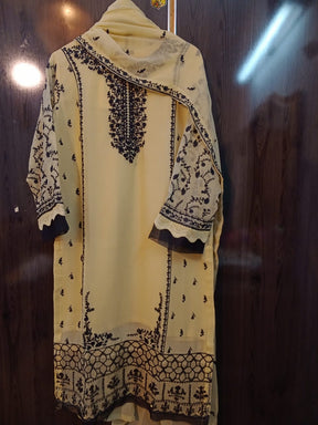 Brand Quality Bamber Chiffon Fully Embroidered Shirt with Elegant Handmade work