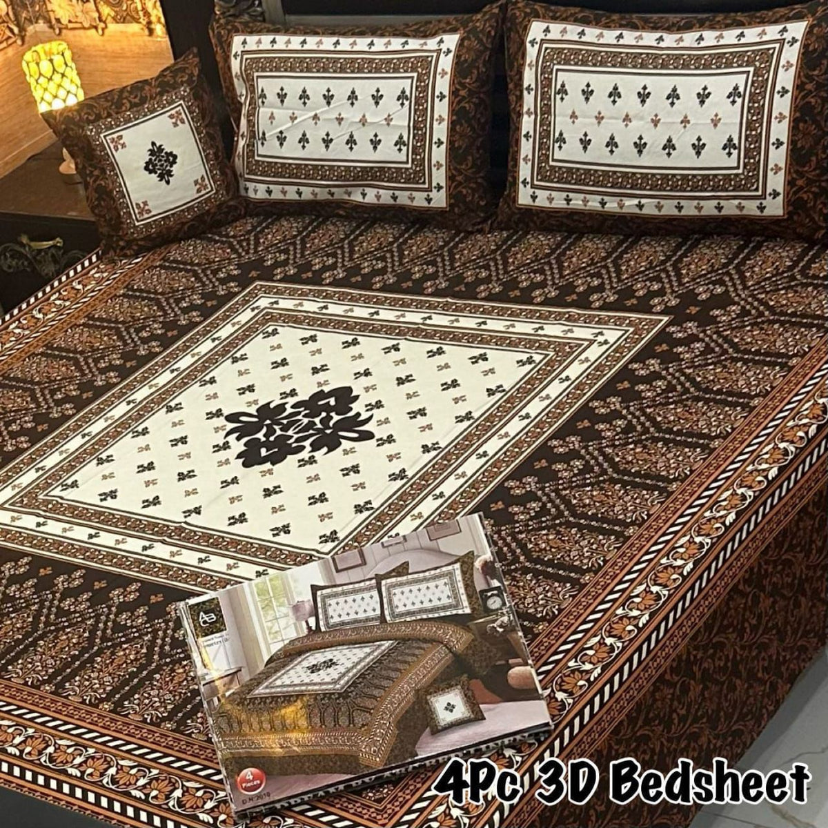 4Pc 3D Panel Bedsheet🔥|  New variety stock