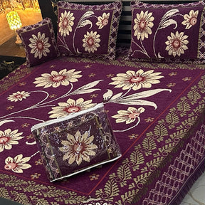 4Pc Velvet Jaquard Bedsheet | King Size