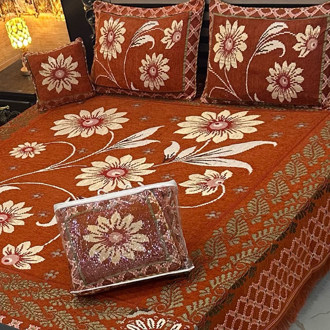 4Pc Velvet Jaquard Bedsheet | King Size