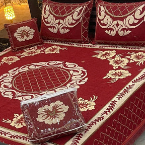 4Pc Velvet Jaquard Bedsheet | King Size