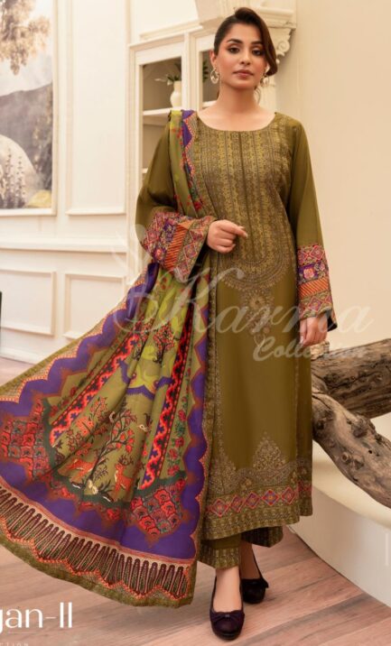 New karma collection winter fabric embroidered shirt - Image 2
