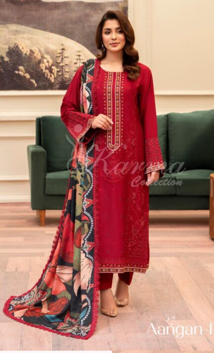 New karma collection winter fabric embroidered shirt - Image 4