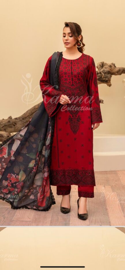 New karma collection winter fabric embroidered shirt - Image 11