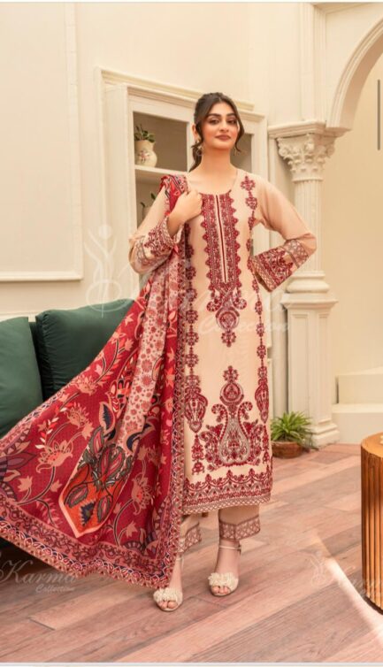 New karma collection winter fabric embroidered shirt - Image 12
