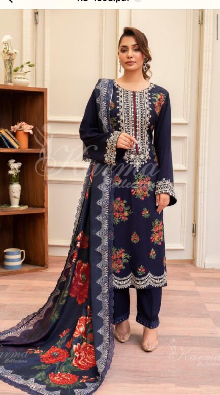 New karma collection winter fabric embroidered shirt - Image 14