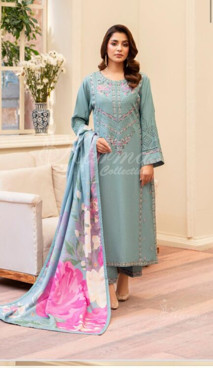 New karma collection winter fabric embroidered shirt - Image 15