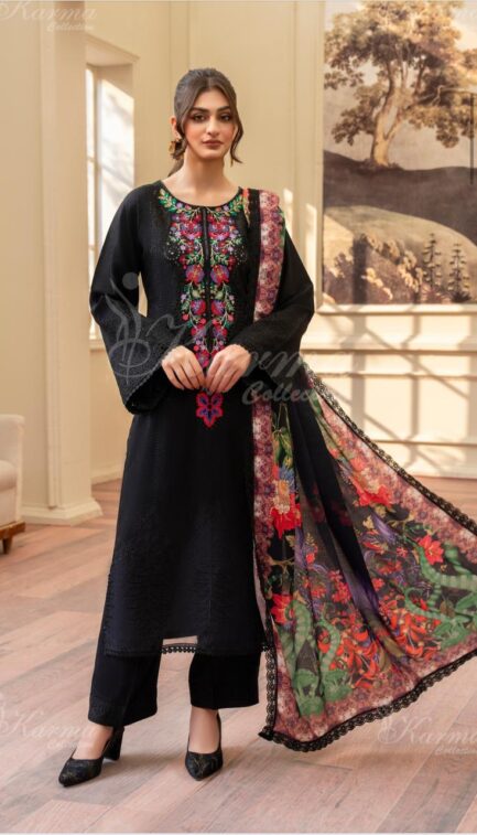New karma collection winter fabric embroidered shirt - Image 17