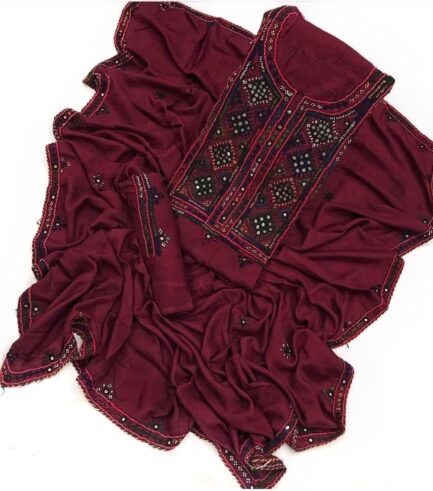 Linen Stuff  Fancy Balochi Handmade Bareekh Needle Work 3pc Dresses 🧵 - Image 12