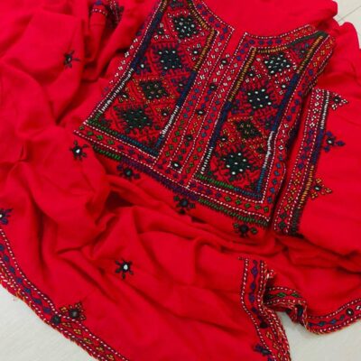 Linen Stuff Fancy Balochi Handmade Bareekh Needle Work 3pc Dresses 🧵