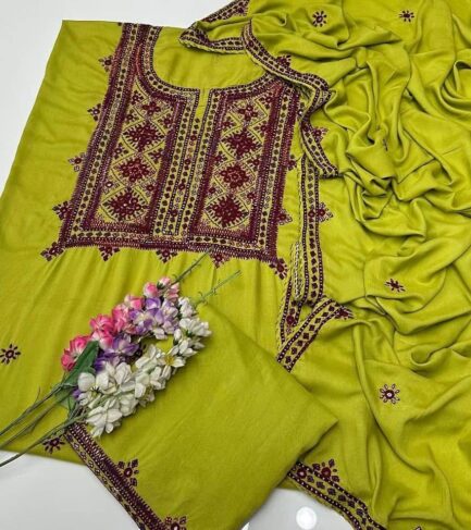 Linen Stuff  Fancy Balochi Handmade Bareekh Needle Work 3pc Dresses 🧵 - Image 15