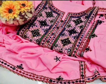 Linen Stuff  Fancy Balochi Handmade Bareekh Needle Work 3pc Dresses 🧵 - Image 7