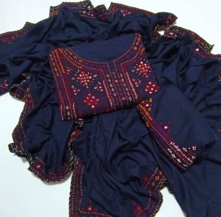 Linen Stuff  Fancy Balochi Handmade Bareekh Needle Work 3pc Dresses 🧵 - Image 9