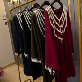 Goerget Shirt with beautiful embellished neck with pearls and stones