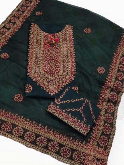 Balochi Arri Machine Embroidered Work Soft Cotton Stuff Shirt Trouser - Image 5
