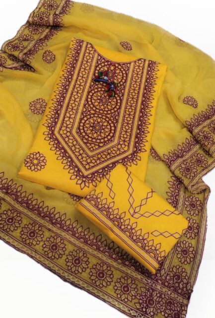 Balochi Arri Machine Embroidered Work Soft Cotton Stuff Shirt Trouser - Image 6
