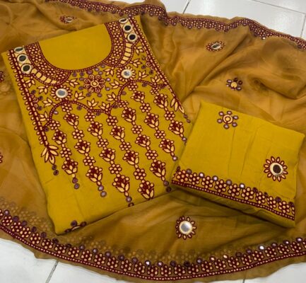 #WinterCollection Linen Stuff 22MM Sitara Foil Machine Arri Embroider - Image 3