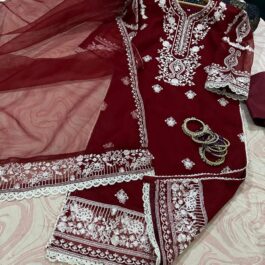 Long length  Front+Back Heavy Embd+lace work