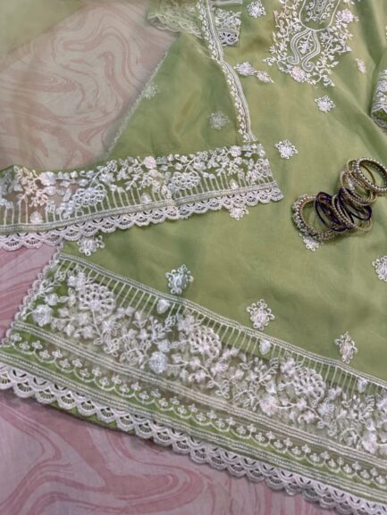 Long length  Front+Back Heavy Embd+lace work - Image 3