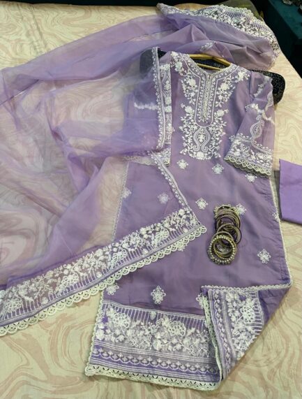 Long length  Front+Back Heavy Embd+lace work - Image 4