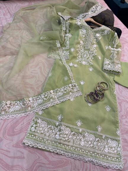 Long length  Front+Back Heavy Embd+lace work - Image 7