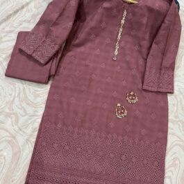 Doria Winter Cotton Chikenkari Embd Shirt+trouzer