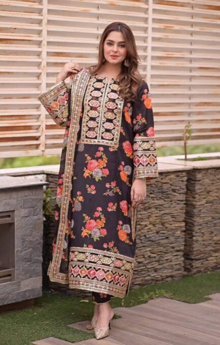 3 piece Silk Sequin embroidery - Image 12