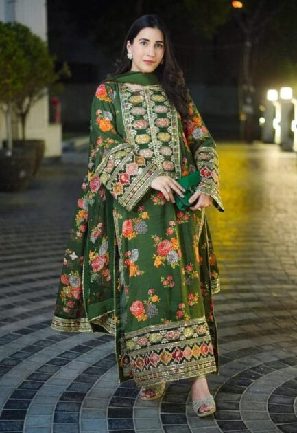 3 piece Silk Sequin embroidery