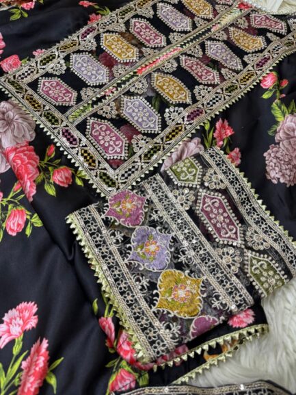 3 piece Silk Sequin embroidery - Image 11