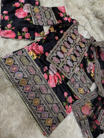 3 piece Silk Sequin embroidery - Image 6