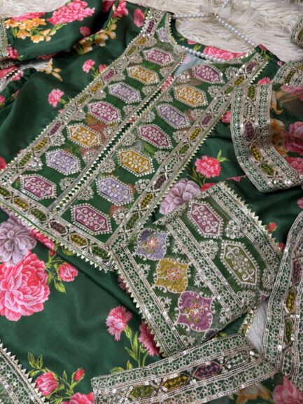 3 piece Silk Sequin embroidery - Image 3