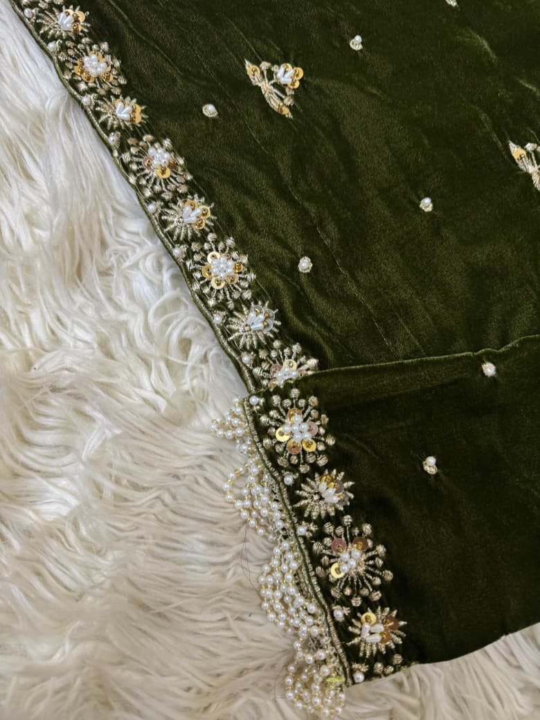 Pure Raw silk Lehnga Embellished with beautiful tussles and gotta Lace - Image 8